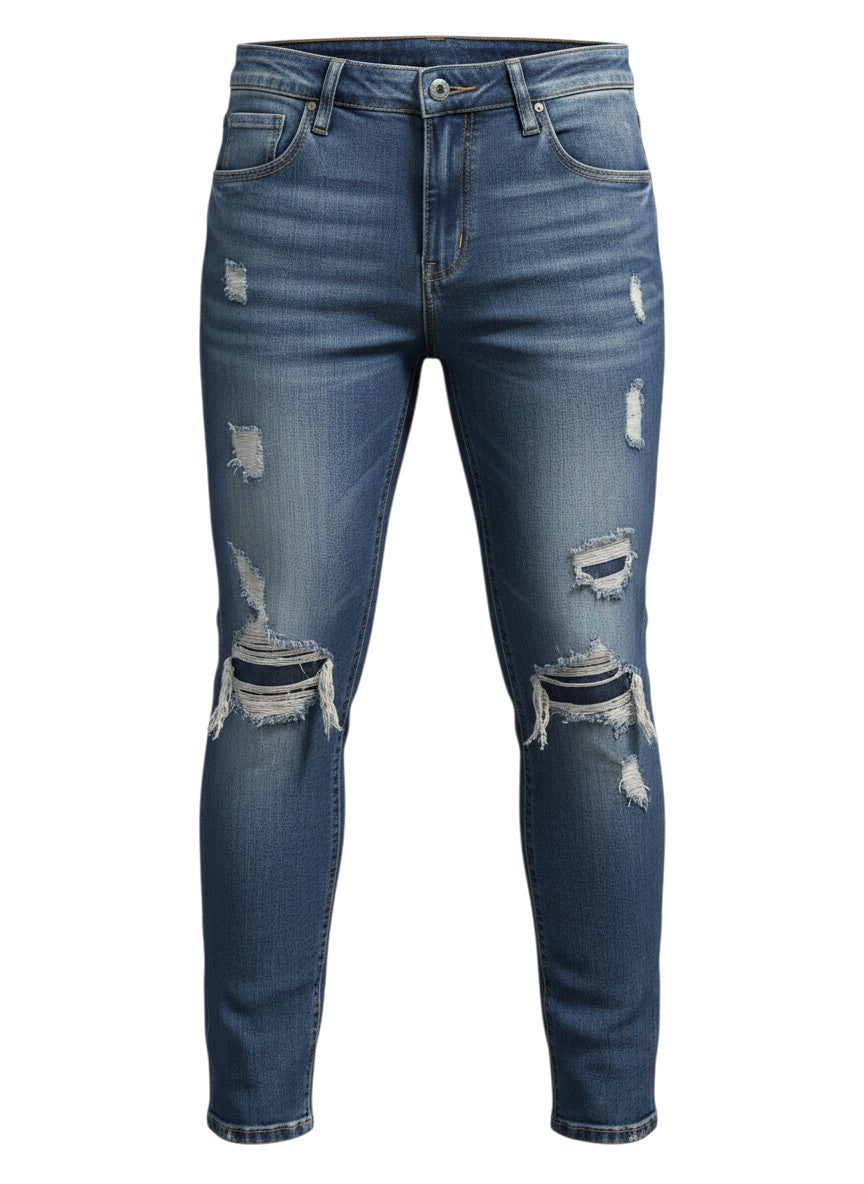 Chrish Jeans Blue Distressed Ripped Skinny Jeans 26