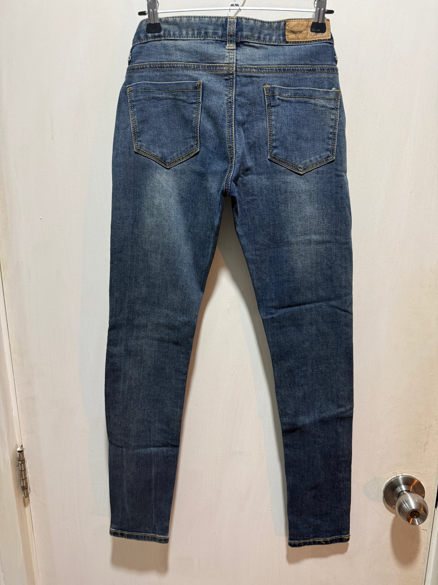 Chrish Jeans Blue Distressed Ripped Skinny Jeans 26