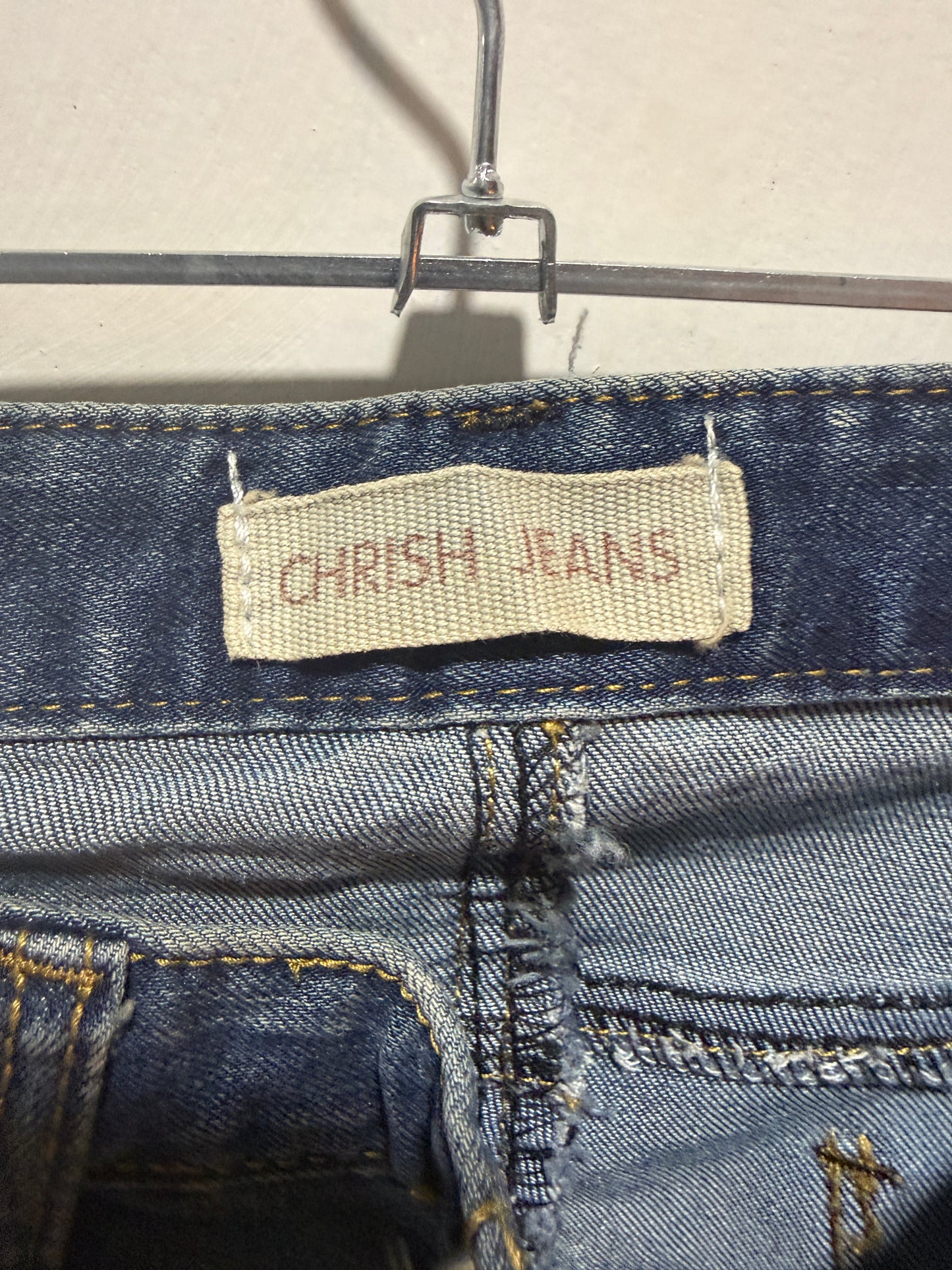 Chrish Jeans Blue Distressed Ripped Skinny Jeans 26