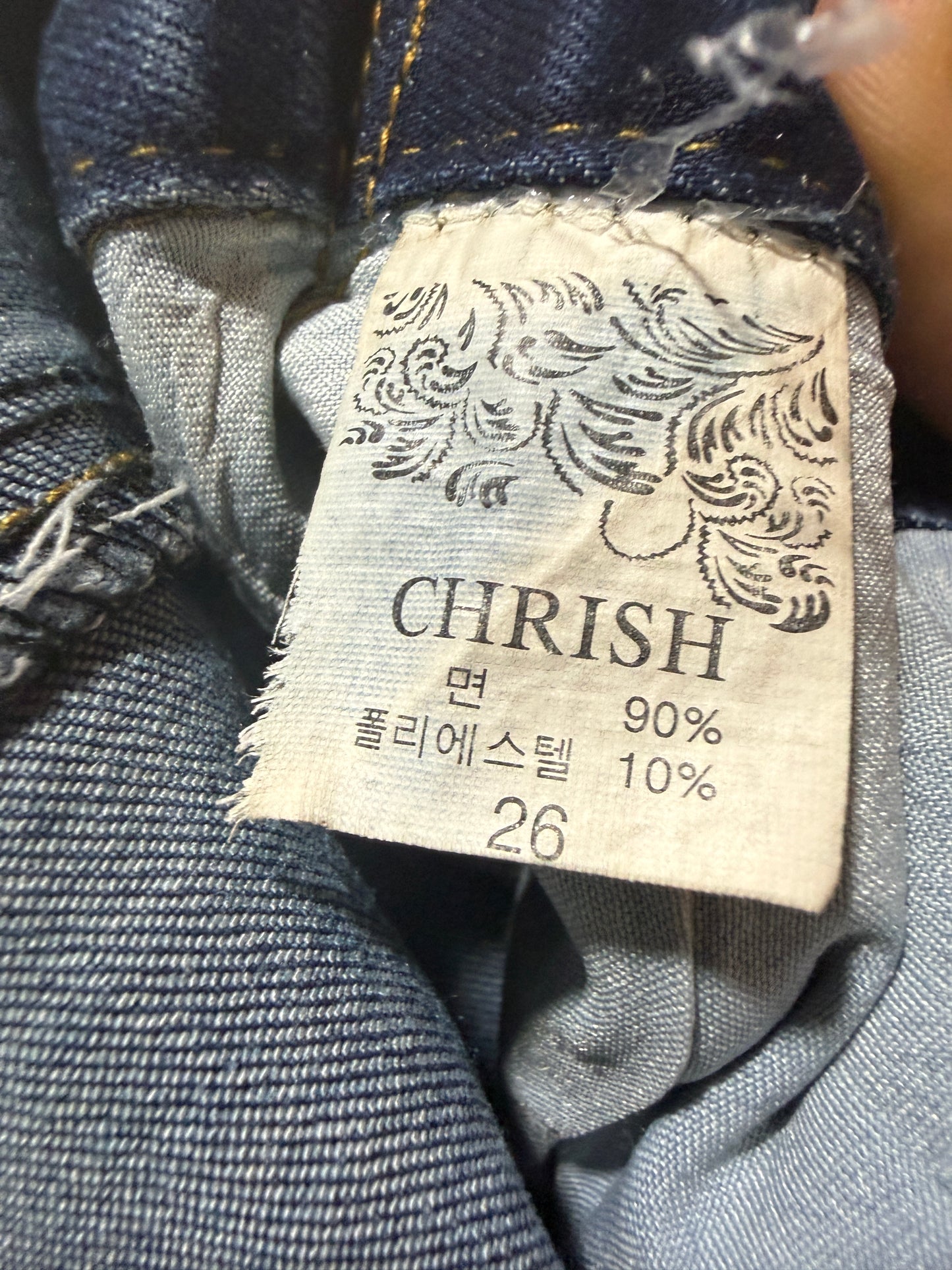 Chrish Jeans Blue Distressed Ripped Skinny Jeans 26