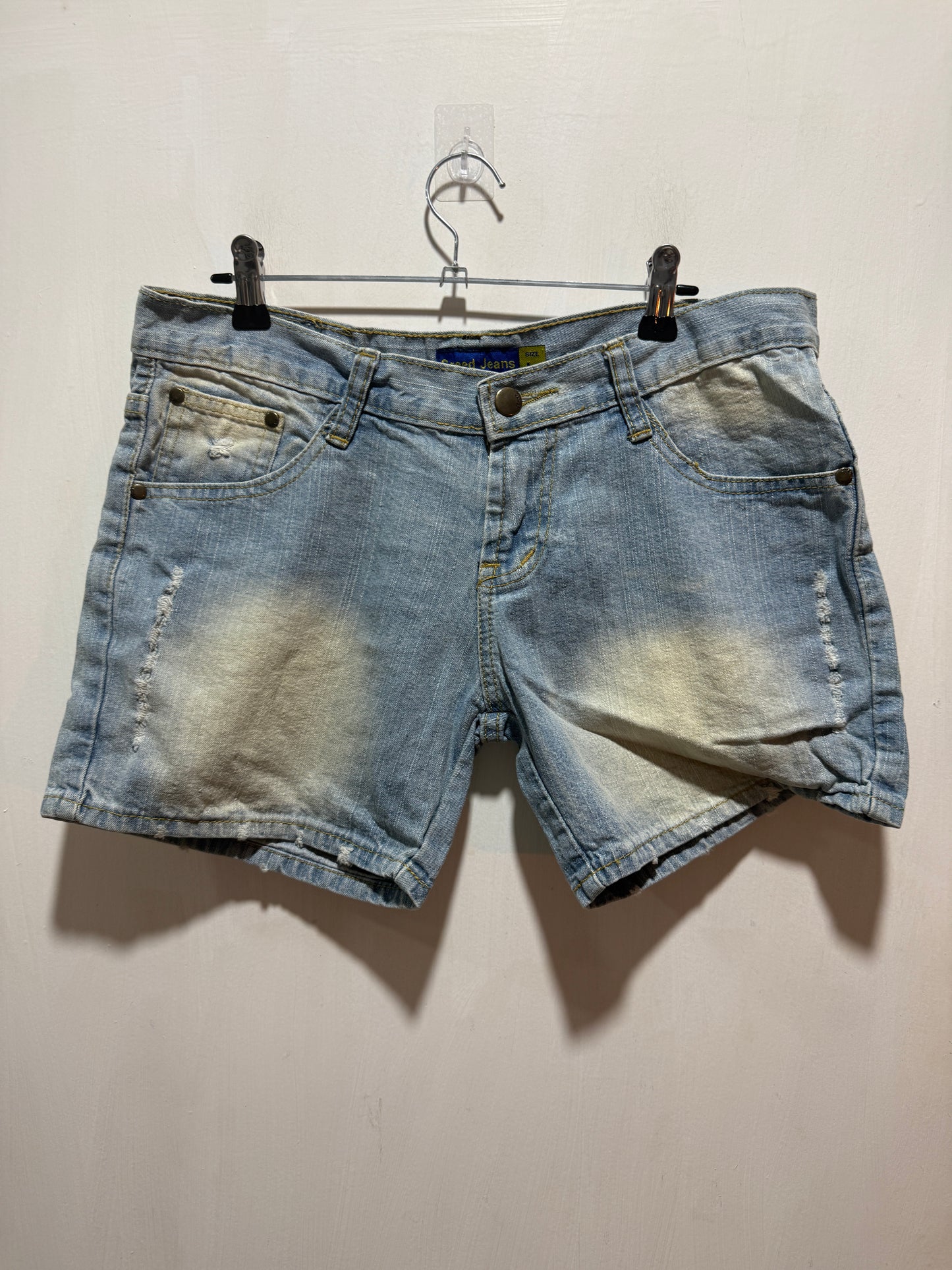 Light-Wash Distressed Denim Shorts — Relaxed Vintage Wash — Speed Jeans