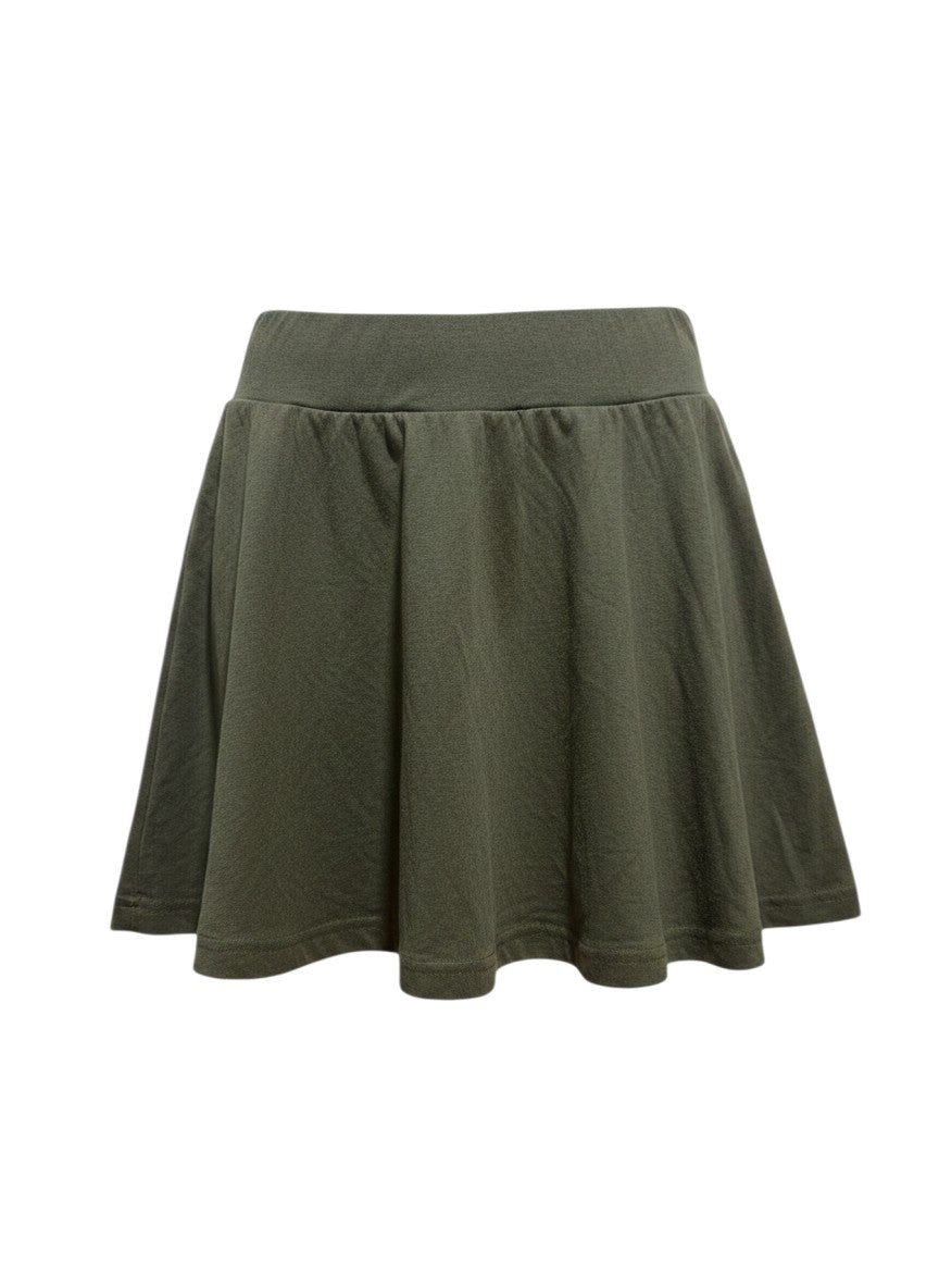 Olive Green Pleated Skort — Fresh Active Youth Style — Spicy