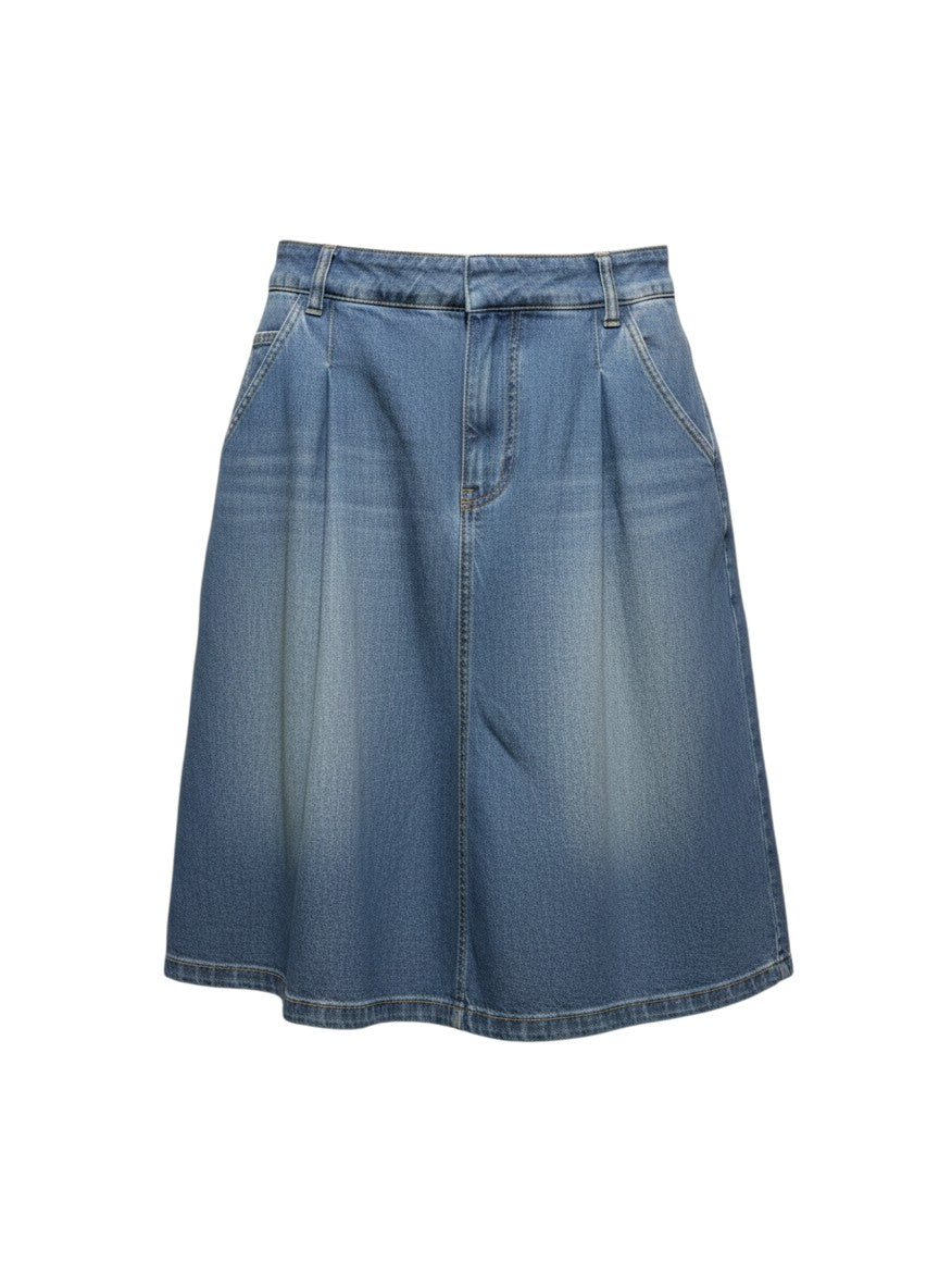 Blue Denim Pleated Skirt — Cool Denim Twist on a Classic — Zara Basic