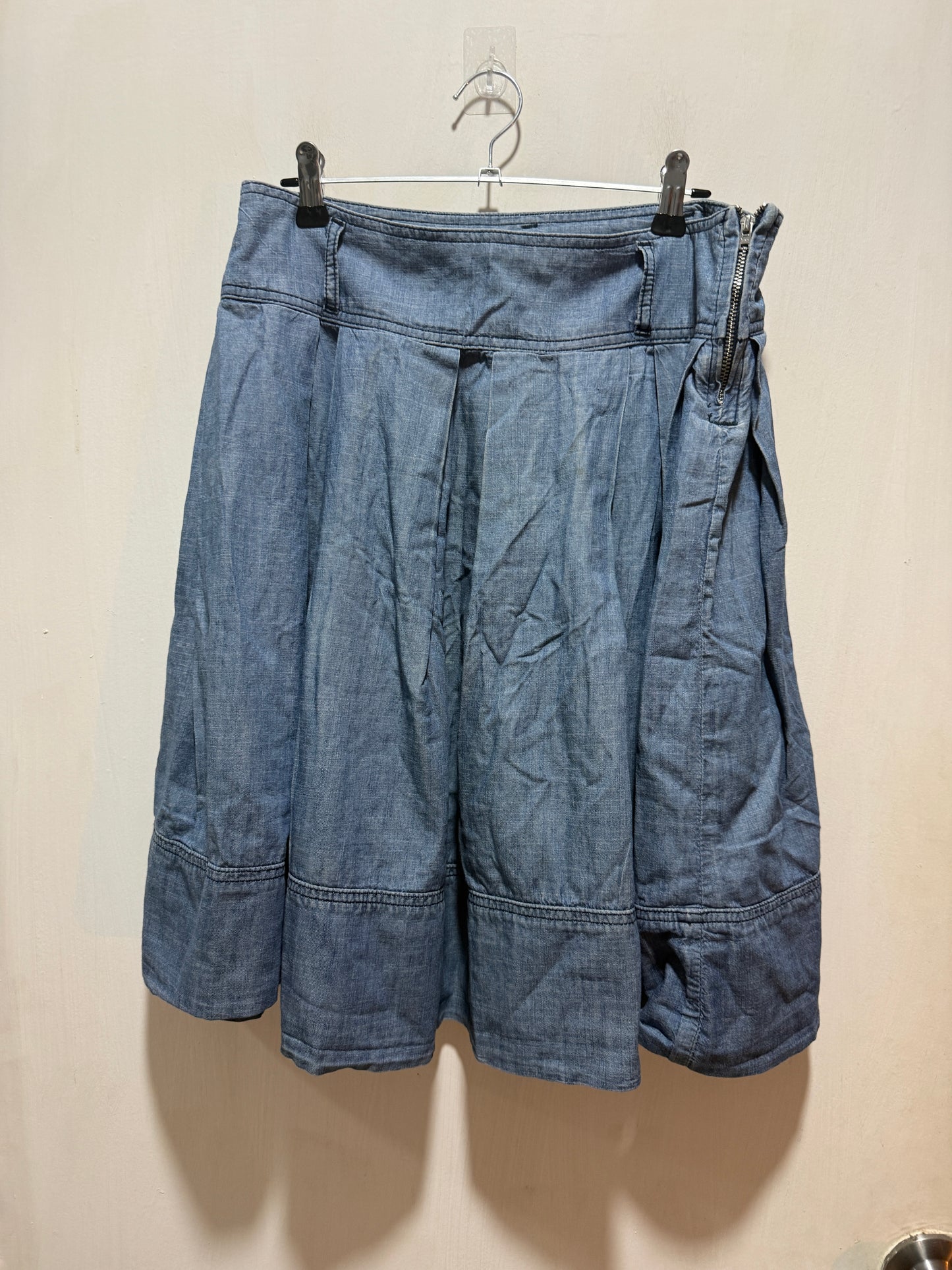 Blue Denim Pleated Skirt — Cool Denim Twist on a Classic — Zara Basic