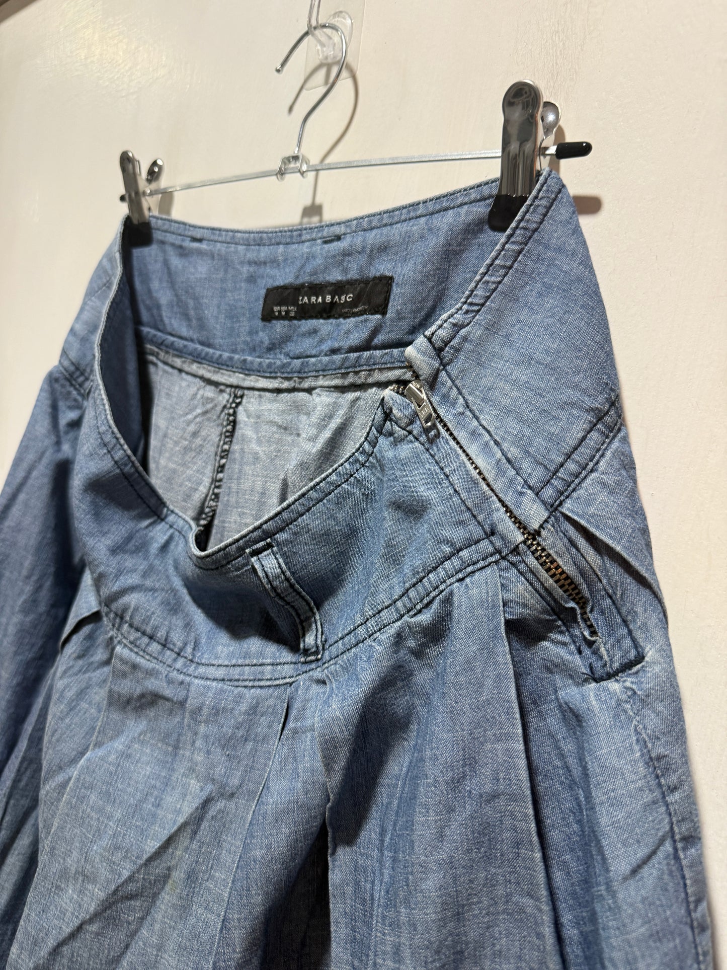 Blue Denim Pleated Skirt — Cool Denim Twist on a Classic — Zara Basic