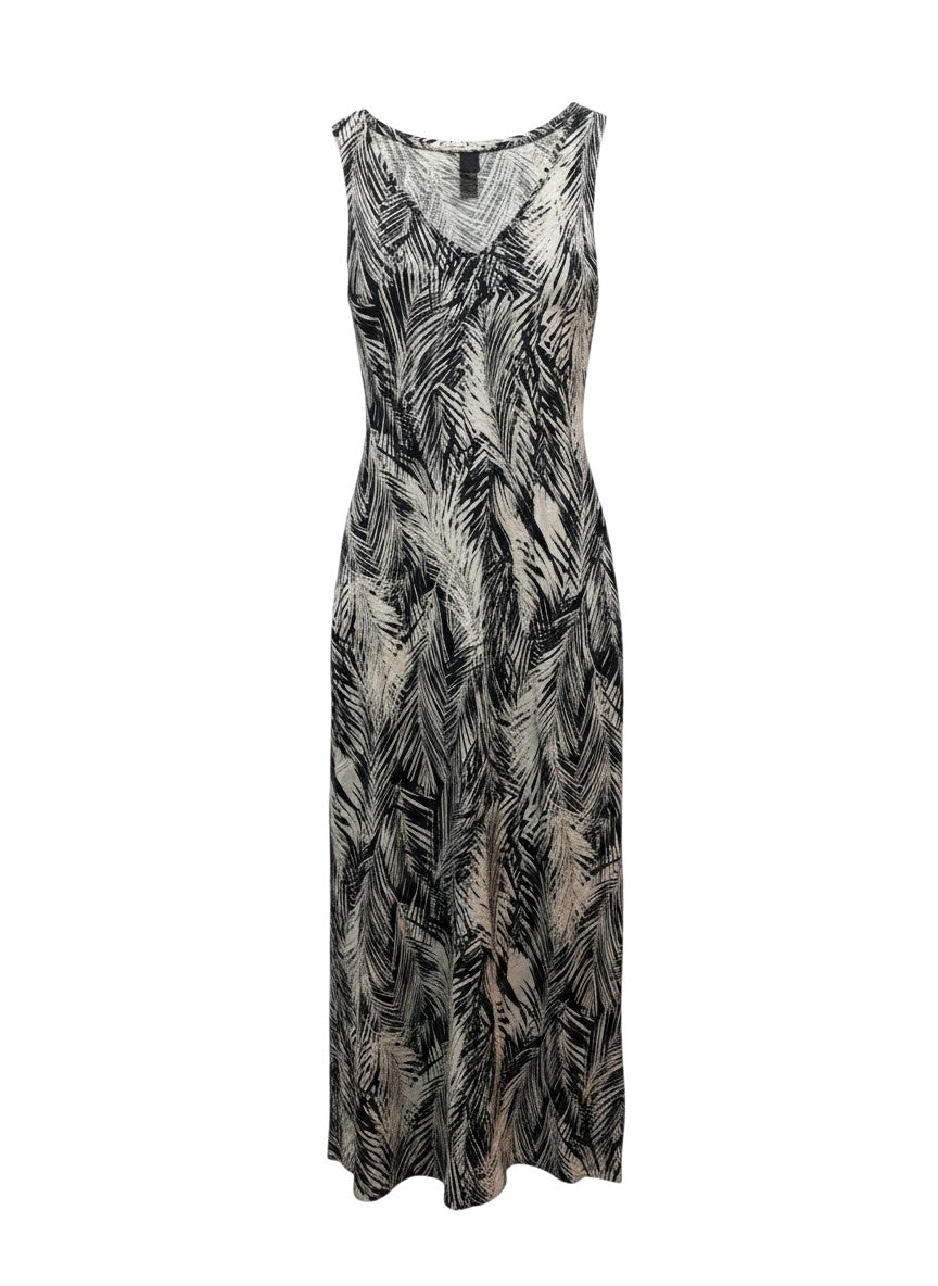 Black & White Palm Leaf Print Maxi Dress — Tropical Monochrome Drama — H&M