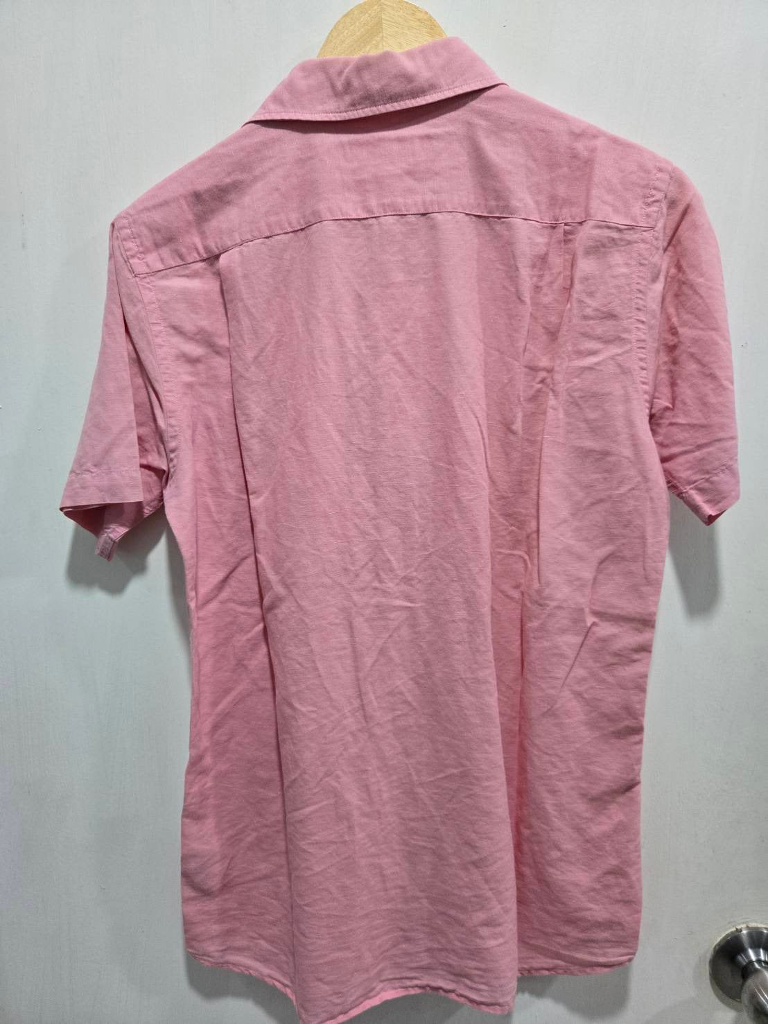 Pink Linen-Blend Short-Sleeve Shirt — Breathable Minimal — Uniqlo