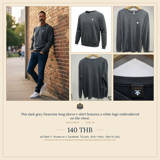 Descente Dark Grey Long-Sleeve Sweatshirt