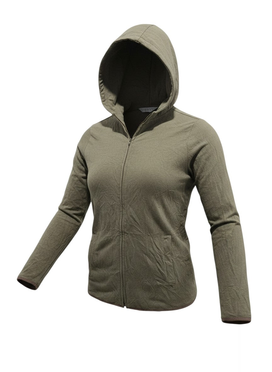 Preference Olive Green Textured Hoodie
