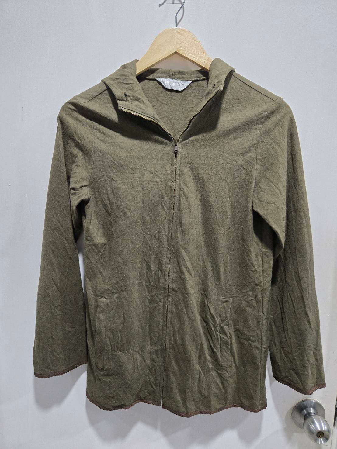 Preference Olive Green Textured Hoodie