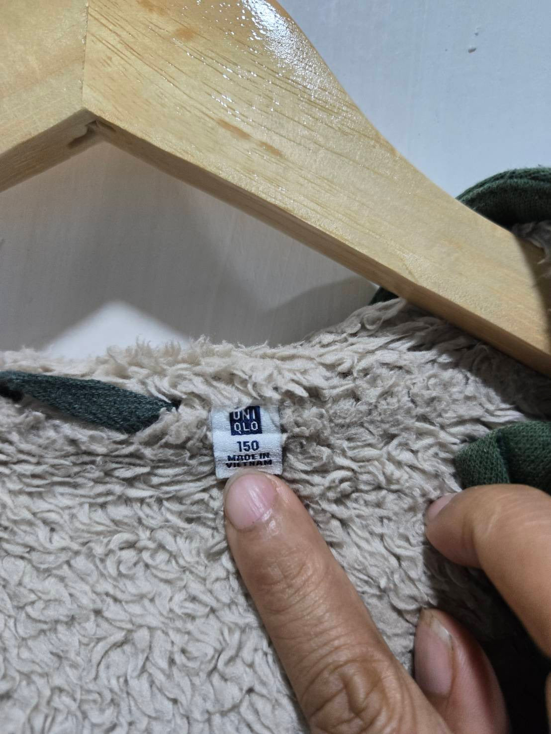 Uniqlo Green Sherpa-Lined Full-Zip Hoodie (Children 150cm)